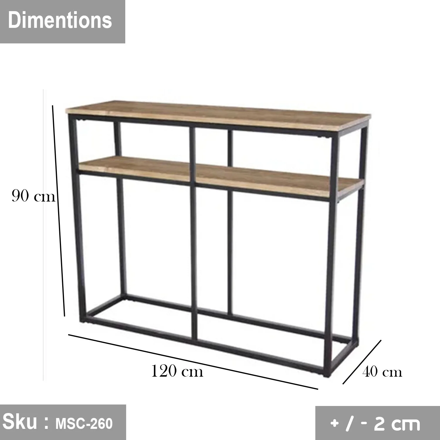 كونسول مودرن معدني وخشب MDF عالي الجودة – تصميم أنيق - Image 3