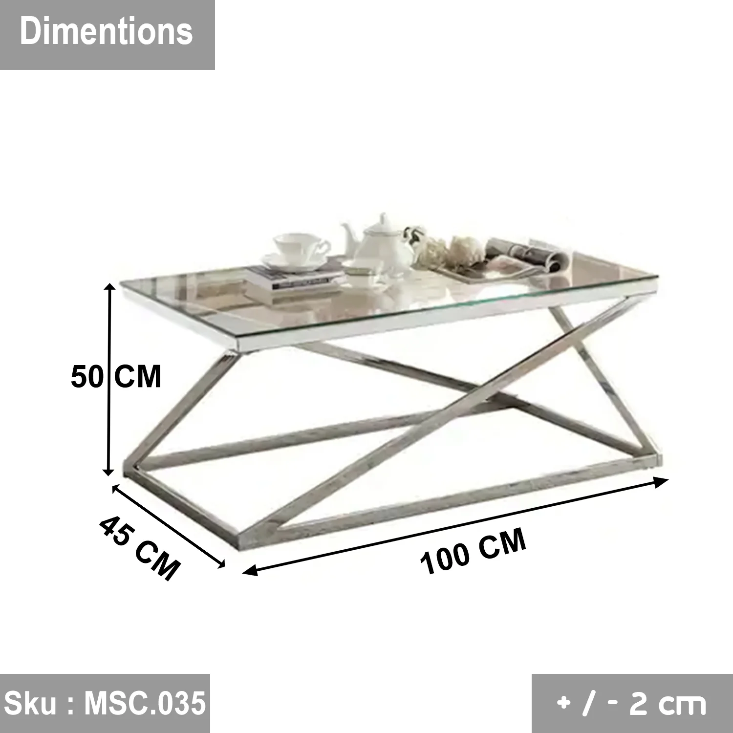 مليندا ترابيزة قهوة ستيل - Image 3
