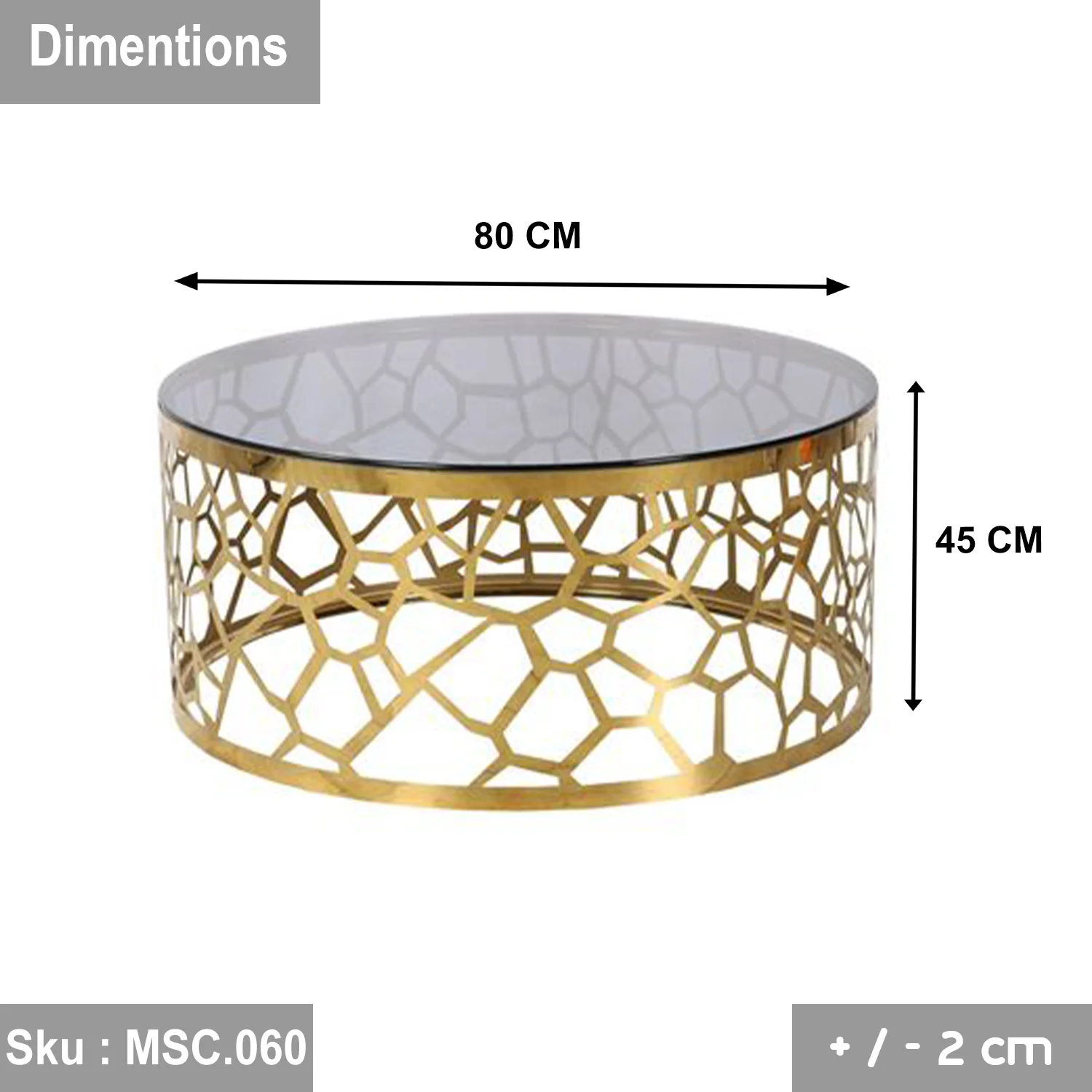 مويلي ترابيزة قهوة 80 * 45 زجاج - Image 3