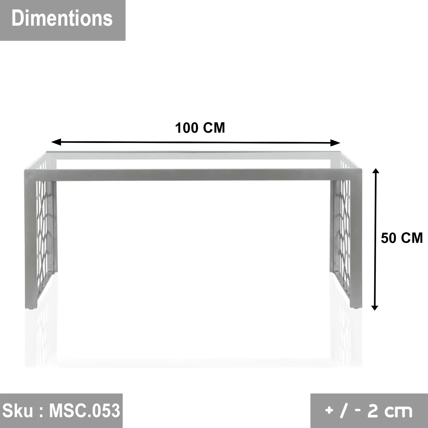 ميجان ترابيزة قهوة 100 * 50 زجاج - Image 3