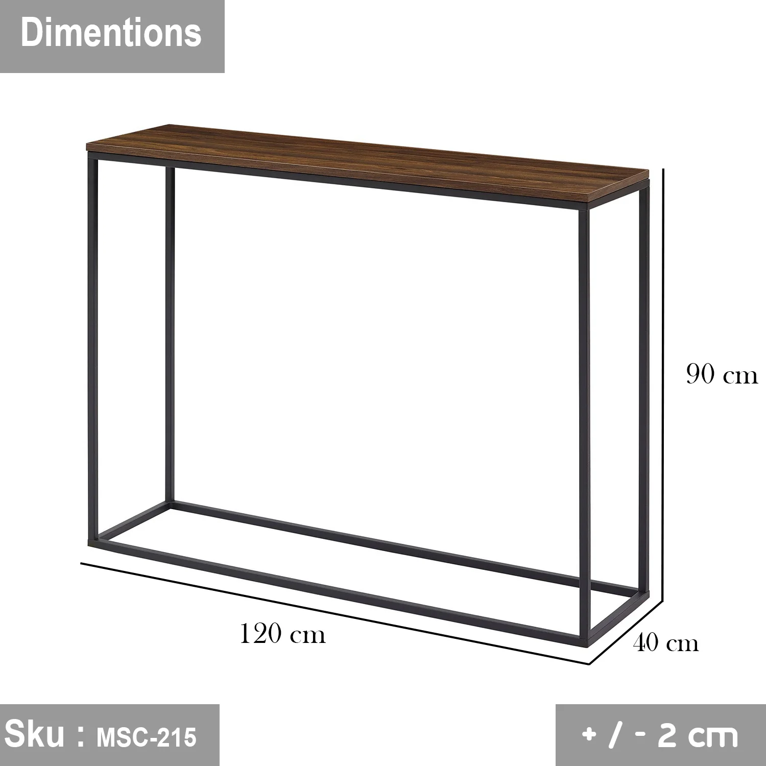 كونسول حديد مع خشب MDF عالي الجودة – تصميم أنيق وعصري - Image 3