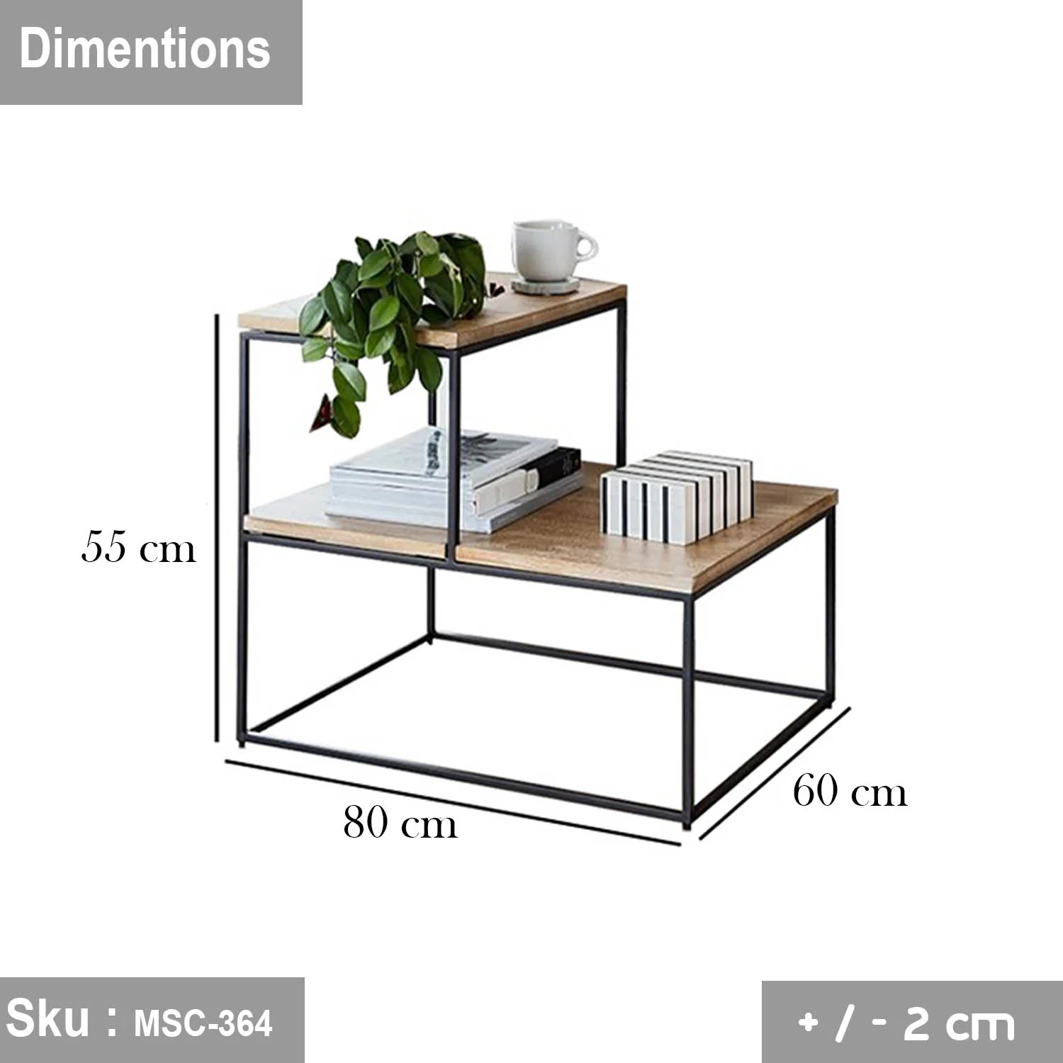 نورما ترابيزة جانبية 80 * 55 خشب MDF - Image 3