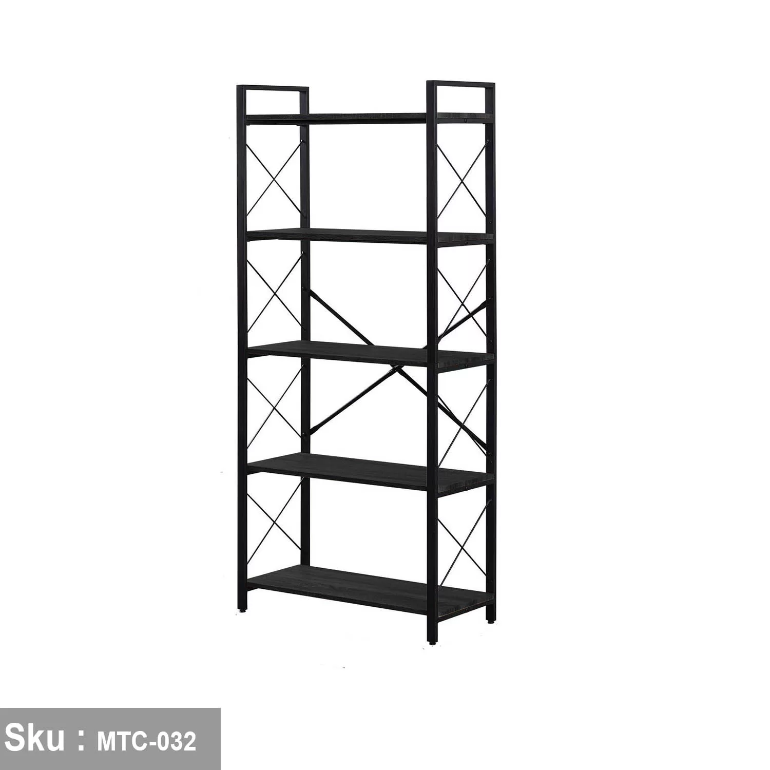 وحدة عرض خشب ملامين - MTC-032 -33cmX75cmX166cm - اللون اسود - Image 3